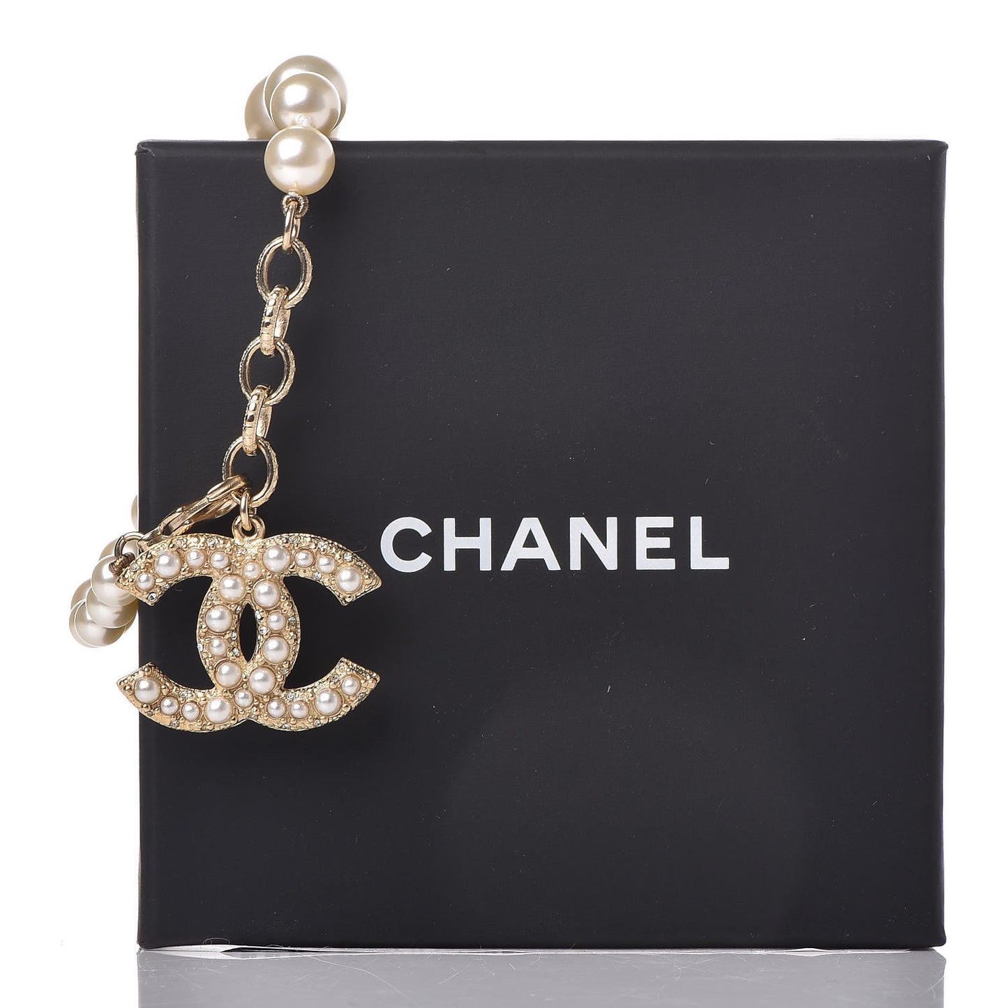 Pearl Crystal CC Bracelet Gold
