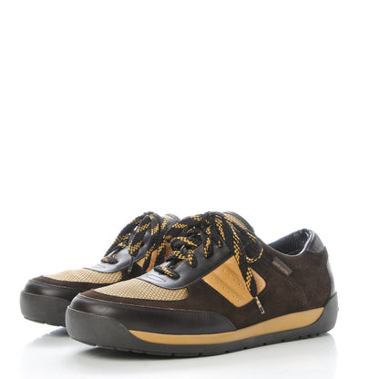 Louis Vuitton Suede Calfskin Perforated Sneakers 41 Brown 3 of 9