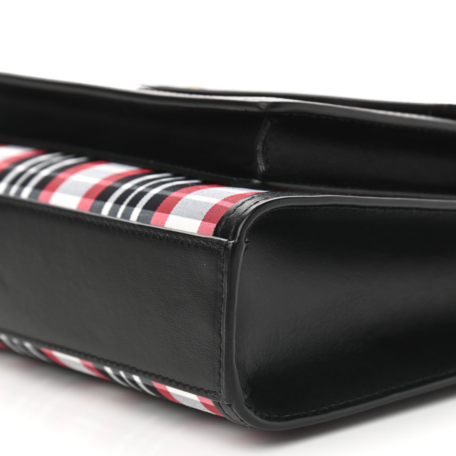 Burberry Calfskin Nylon Tartan Mini Pocket Bag Bright Red 9 of 9