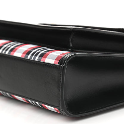 Burberry Calfskin Nylon Tartan Mini Pocket Bag Bright Red 9 of 9