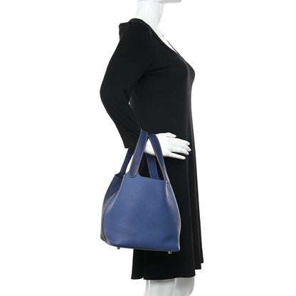 Hermes Taurillon Clemence Casaque Picotin Lock 22 MM Bleu Saphir Bleu Brighton 2 of 10