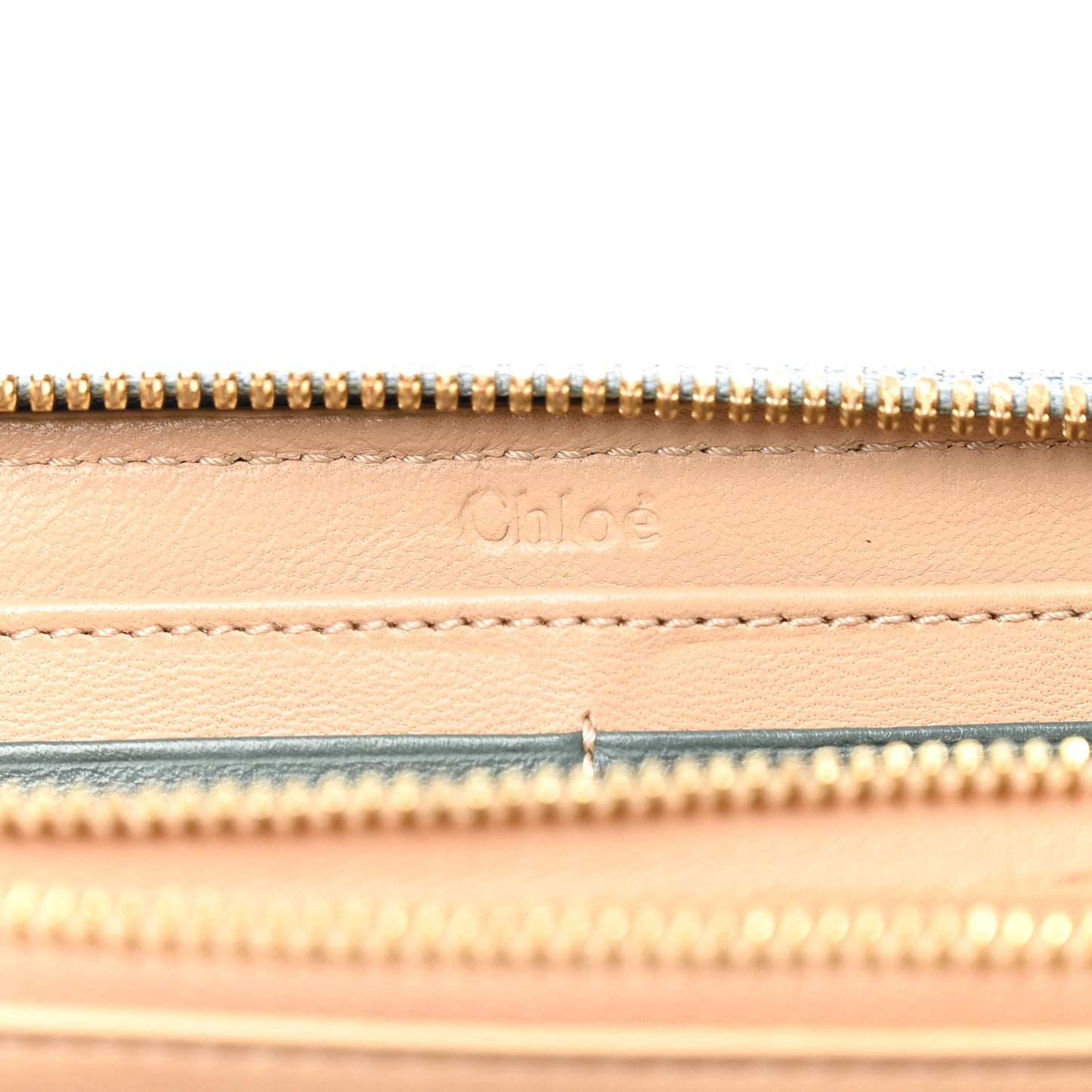 Grained Calfskin Alphabet Long Zip Around Wallet Cloudy Blue