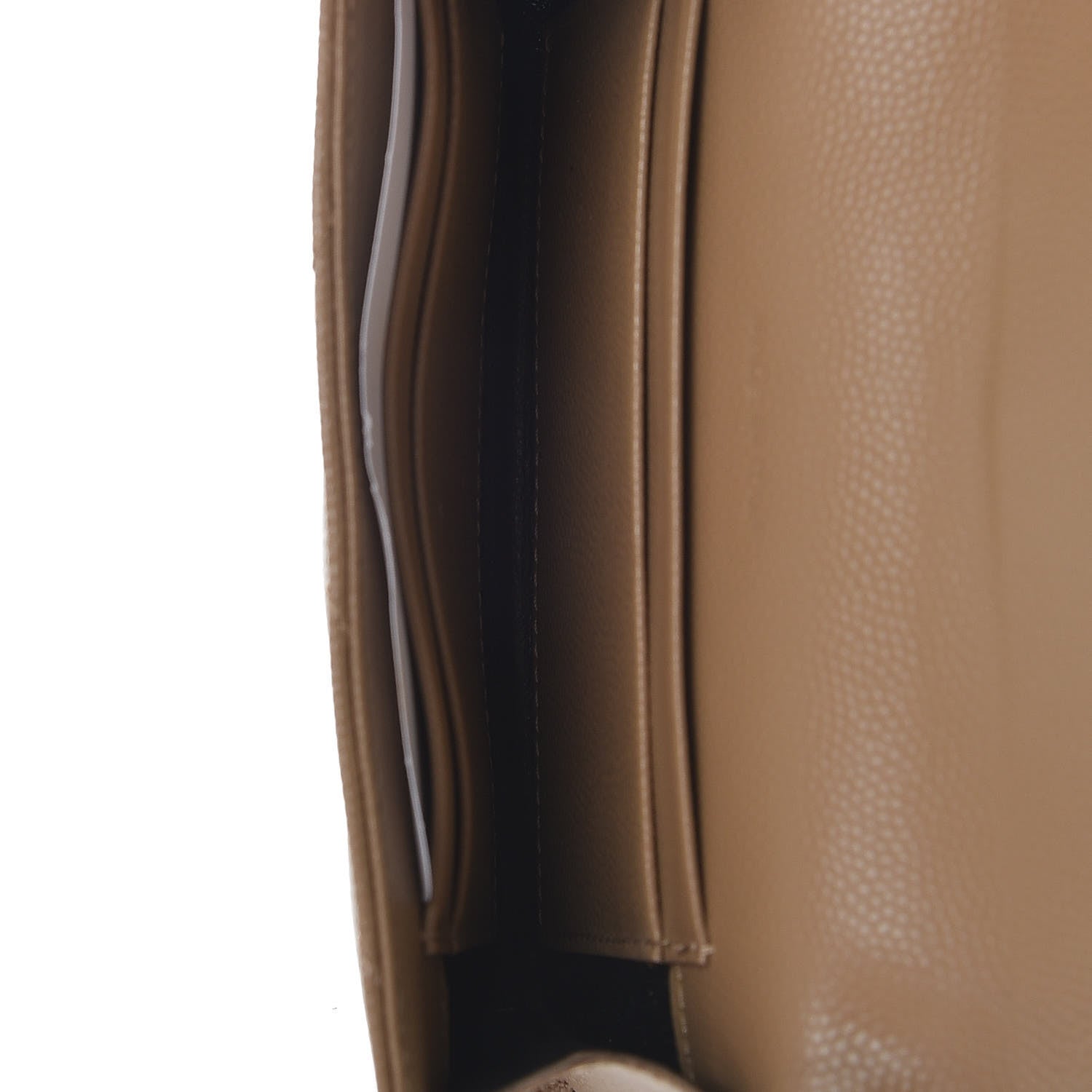 Saint Laurent Grain De Poudre Matelasse Chevron Small Monogram Envelope Wallet Dark Beige 7 of 11