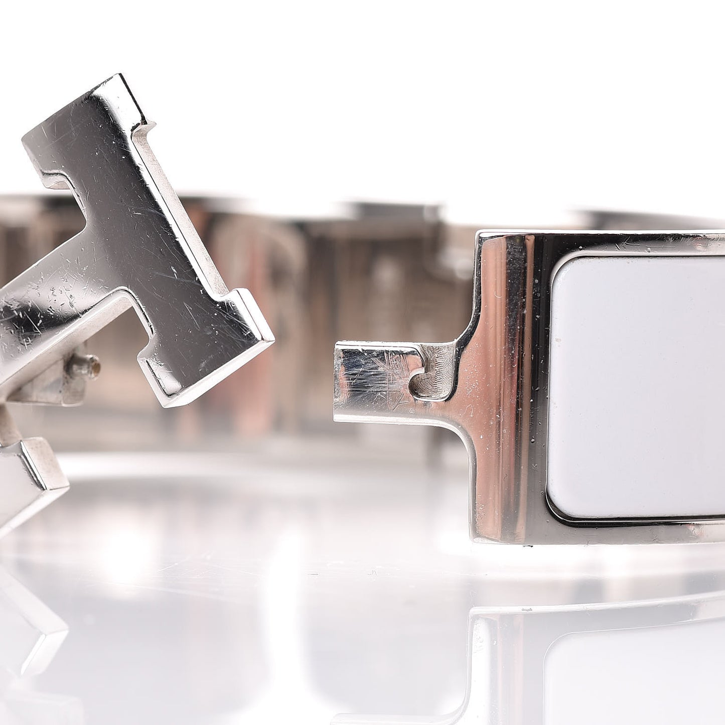 Enamel Wide Clic Clac H Bracelet PM White