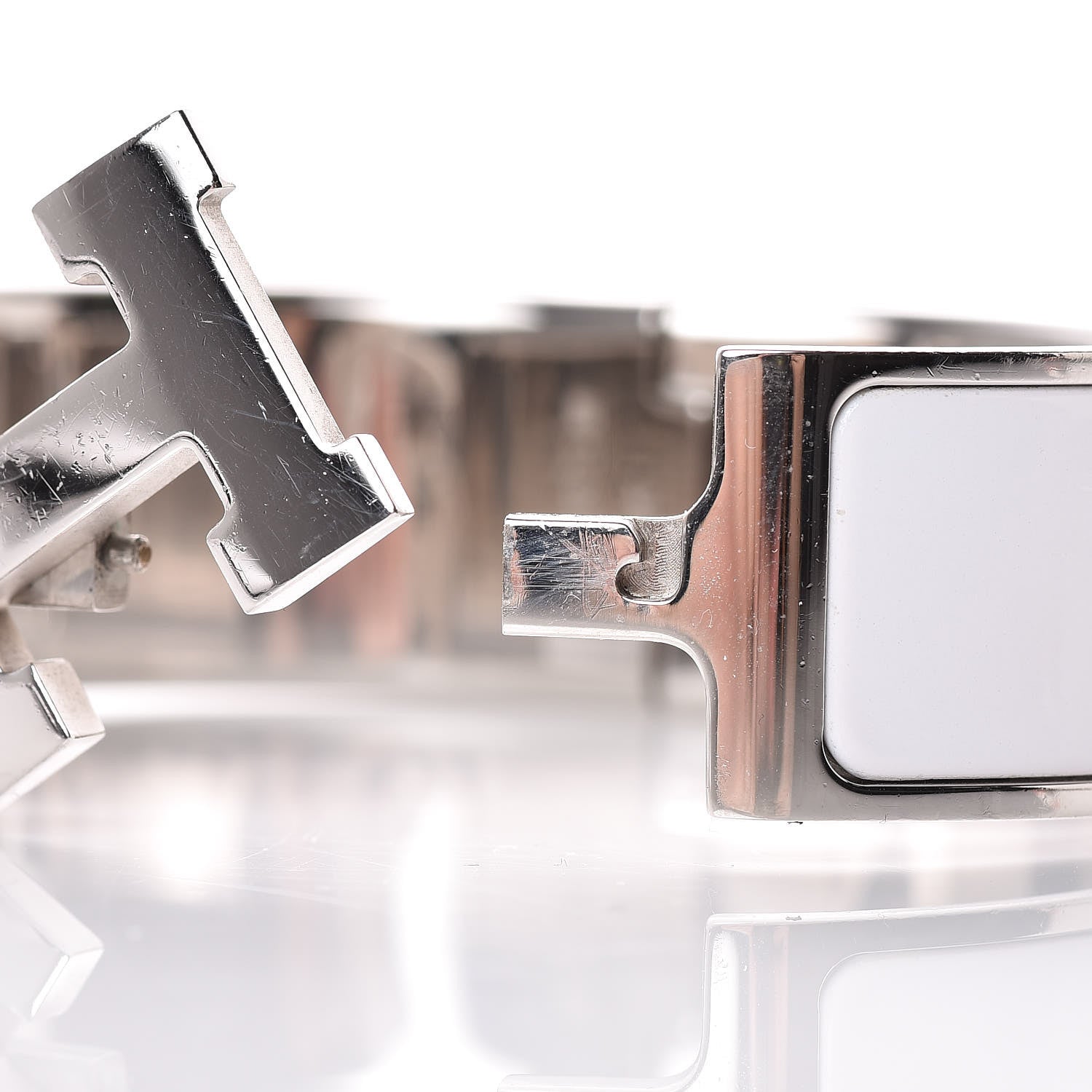 Hermes Enamel Wide Clic Clac H Bracelet PM White 5 of 6