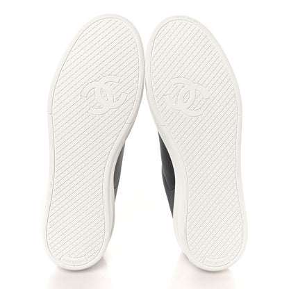 Chanel Calfskin CC Womens Sneakers 36.5 Black 6 of 9