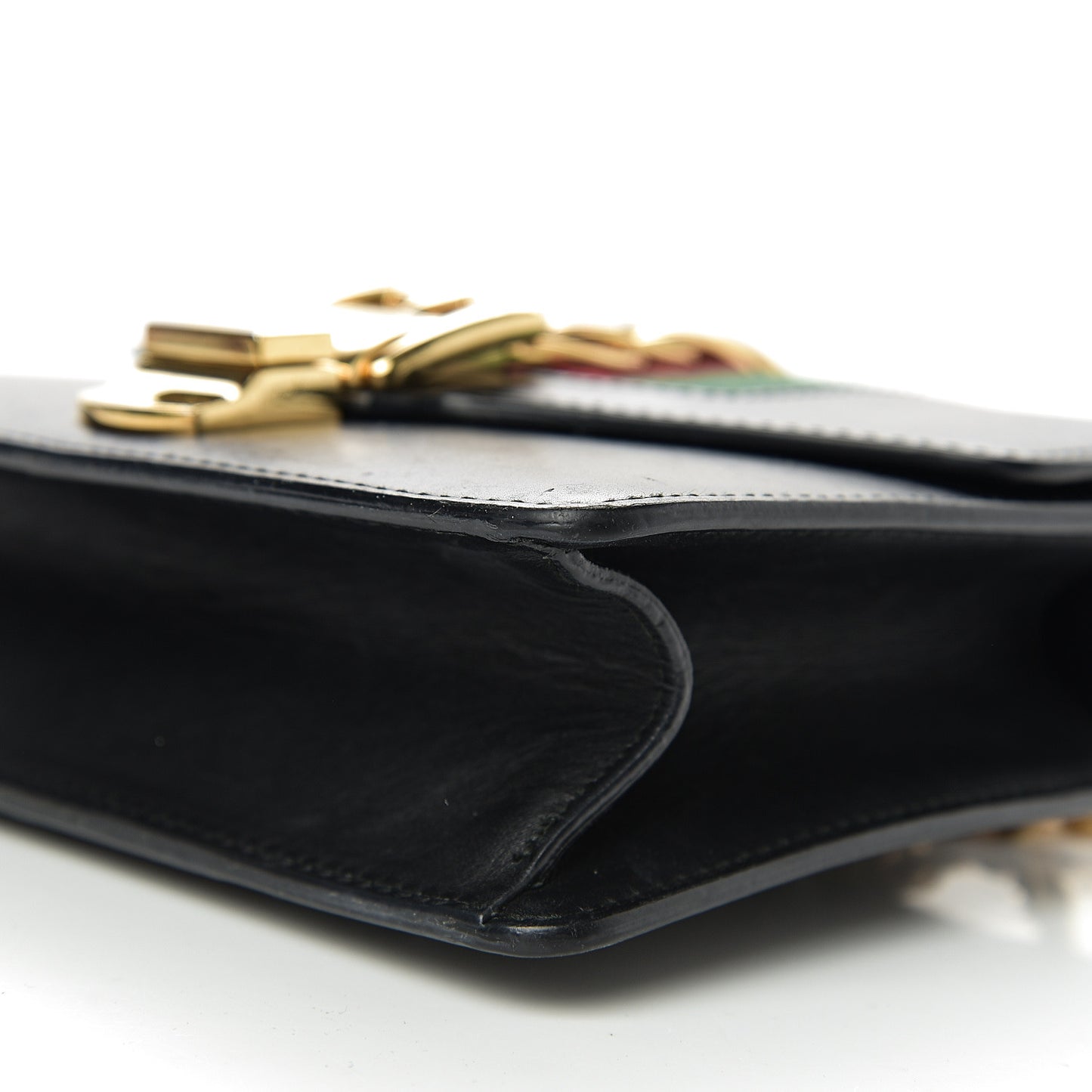 Calfskin Mini Sylvie Chain Shoulder Bag Black