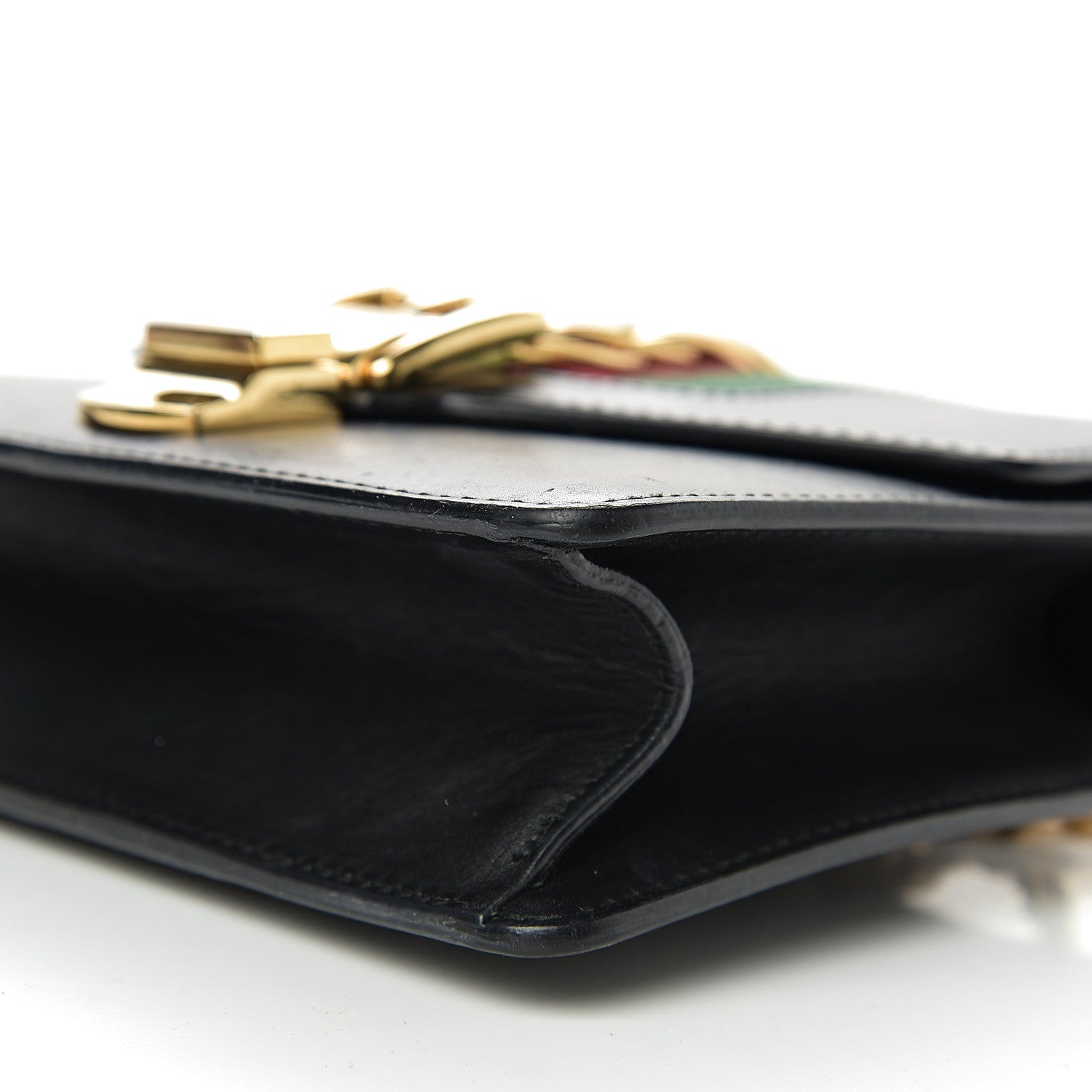 Gucci Calfskin Mini Sylvie Chain Shoulder Bag Black 15 of 17