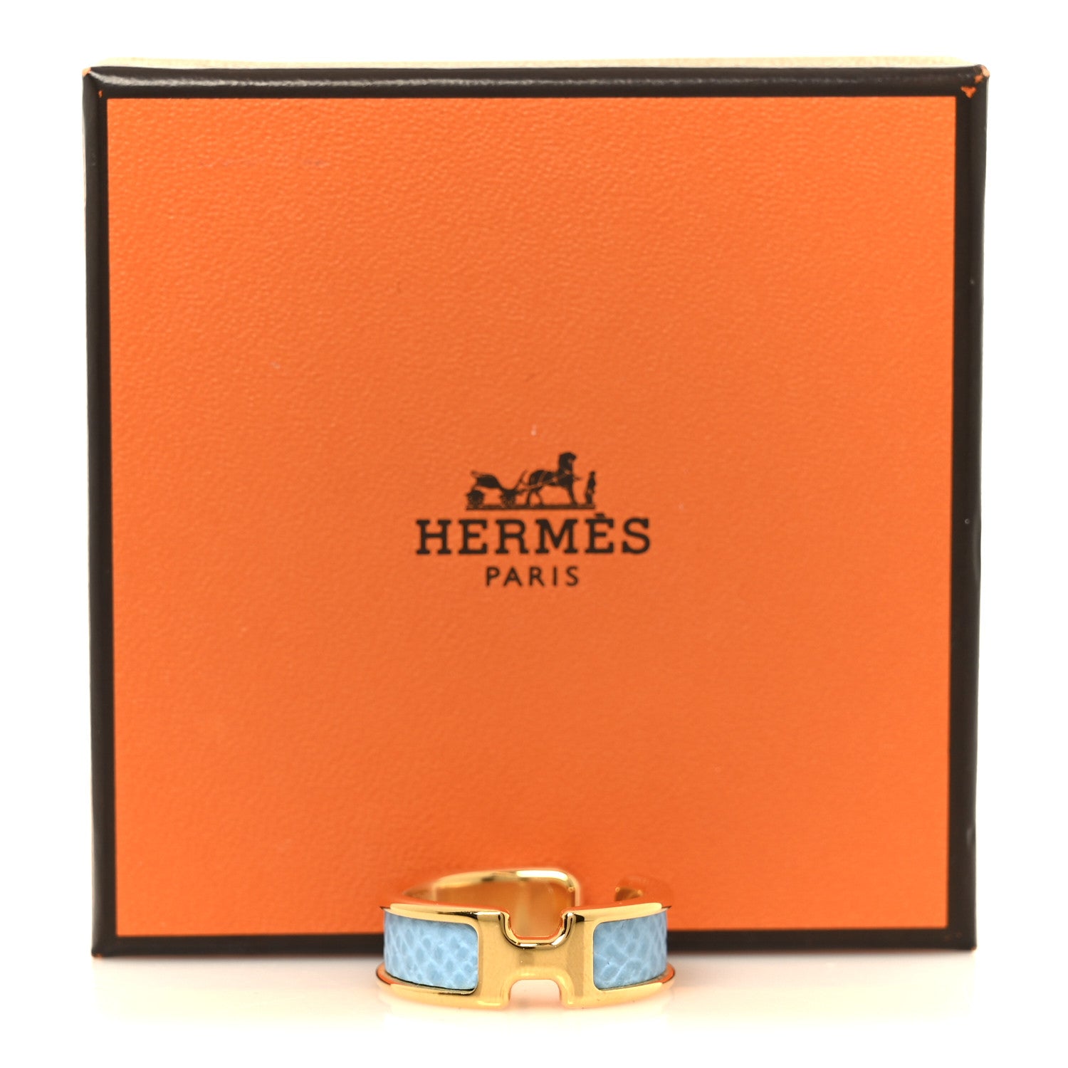 Hermes Epsom Olympe Ear Cuff GM Celeste 5 of 5