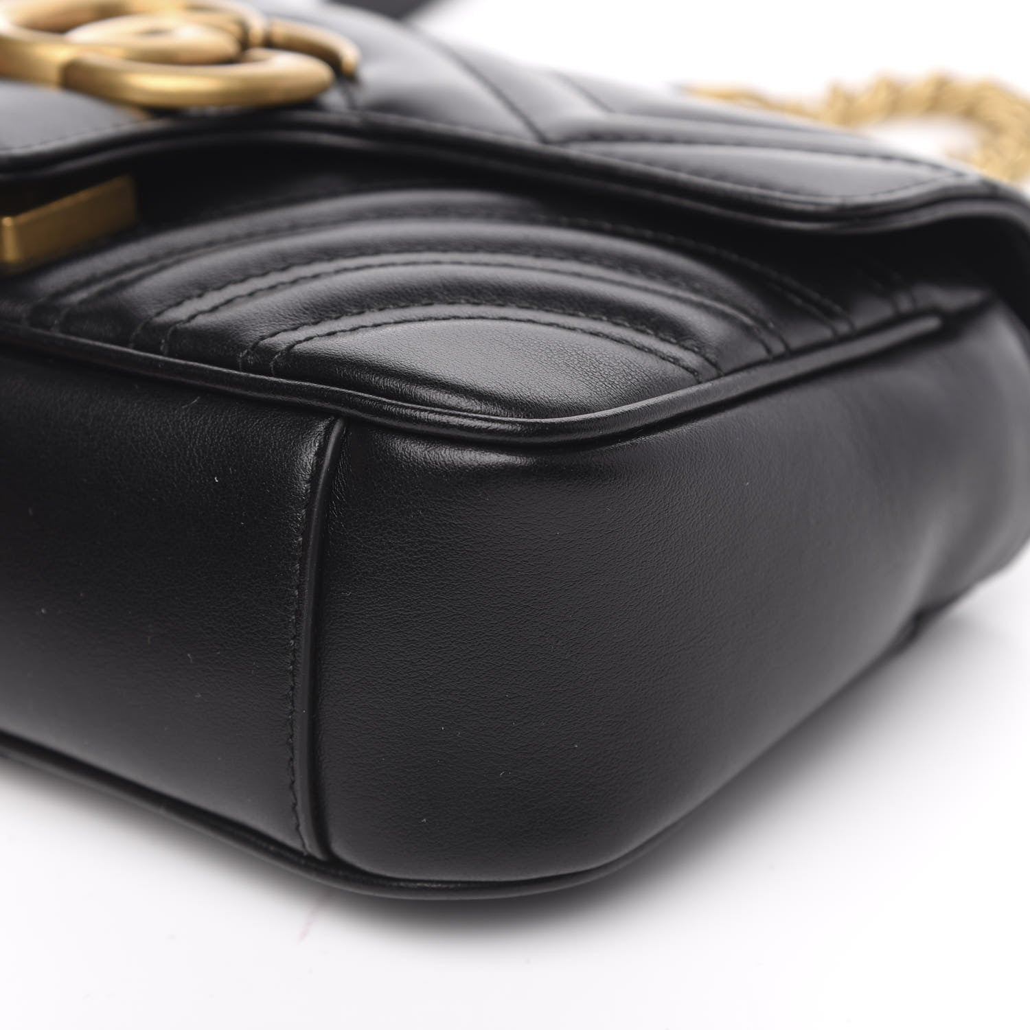 Gucci Calfskin Matelasse Mini GG Marmont Shoulder Bag Black 10 of 10