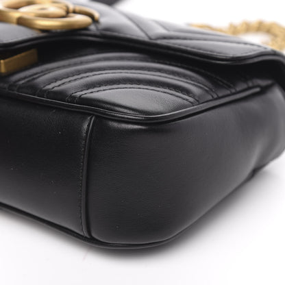 Gucci Calfskin Matelasse Mini GG Marmont Shoulder Bag Black 10 of 10