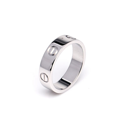 Cartier 18K White Gold 5.5mm LOVE Ring 56 7.5 6 of 6