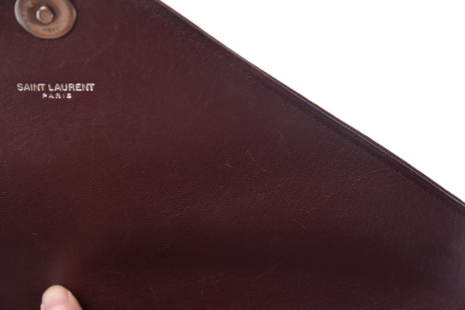 Saint Laurent Sheepskin Matelasse Chevron Monogram Large College Satchel Amaranto 15 of 21