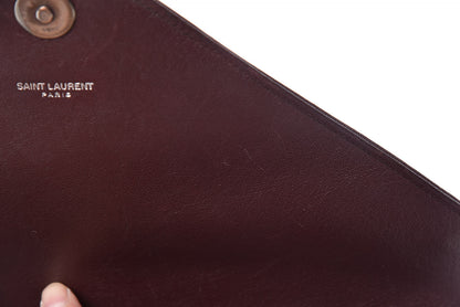 Saint Laurent Sheepskin Matelasse Chevron Monogram Large College Satchel Amaranto 15 of 21