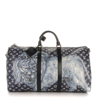 Louis Vuitton Savane Monogram Lion Chapman Keepall Bandouliere 55 Encre 1 of 7