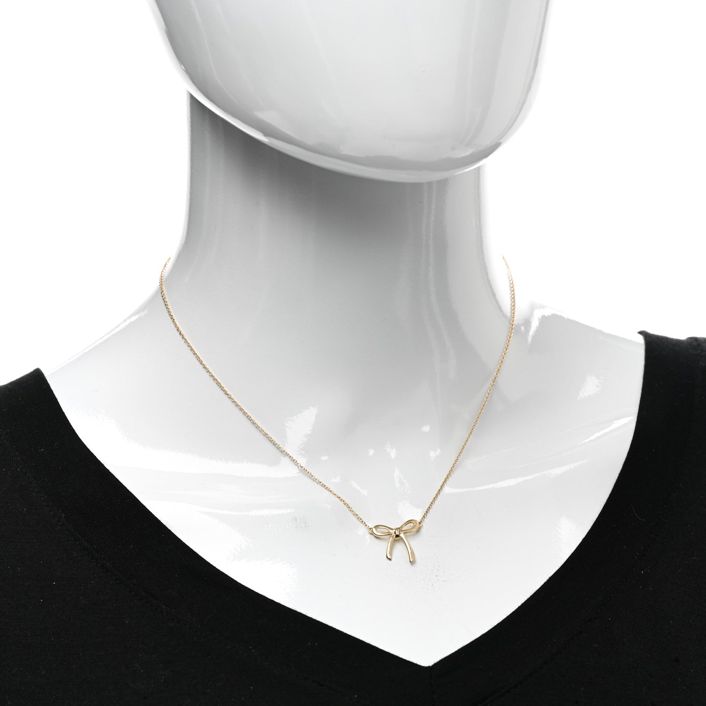 18K Yellow Gold Mini Bow Pendant Necklace