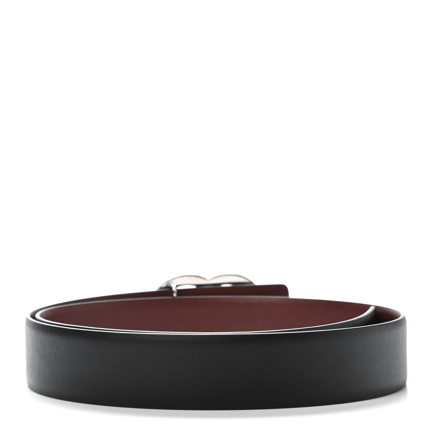 Chanel Calfskin CC Reversible Belt 75 30 Black Burgundy 2 of 4
