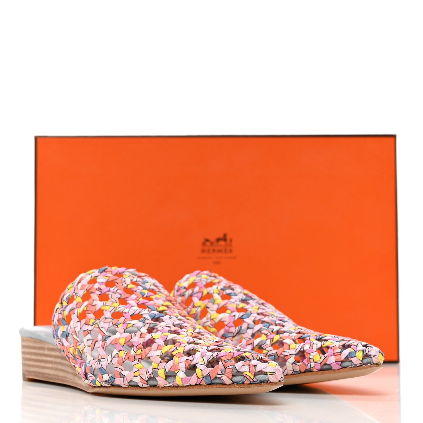 Silk Toscane Tressee Print Mules 35.5 Multicolor