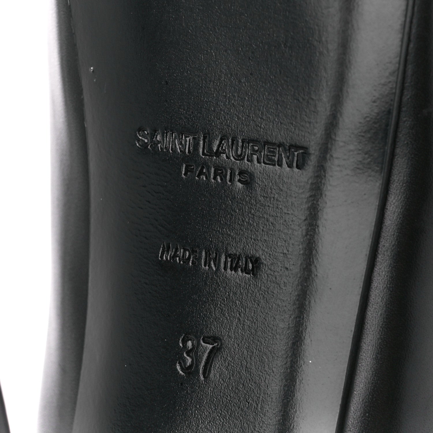 Saint Laurent Calfskin Vitello Vernice Tribtoo 105 Pumps 37 Black 6 of 8