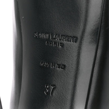 Saint Laurent Calfskin Vitello Vernice Tribtoo 105 Pumps 37 Black 6 of 8