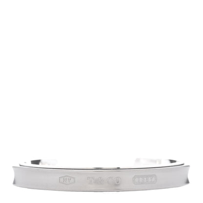Tiffany Sterling Silver Titanium Narrow 1837 Cuff Bracelet 1 of 5