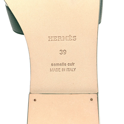 Hermes Epsom Oran Sandals 39 Vert Cactus 6 of 8