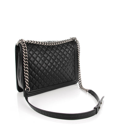 Chanel Lambskin Quilted Large Boy Flap Black 3 of 7