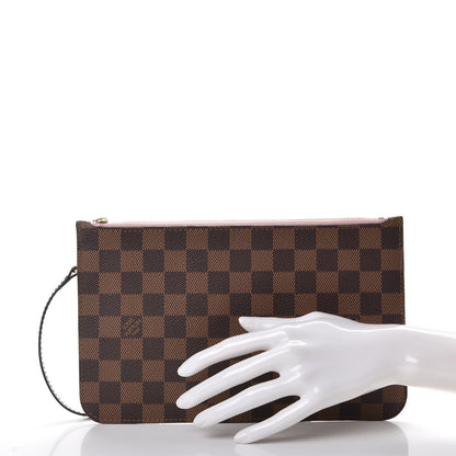 Louis Vuitton Damier Ebene Neverfull MM GM Pochette Rose Ballerine 2 of 8