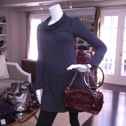 Chanel Vinyl Classic Flap Bag Bordeaux 2 of 11
