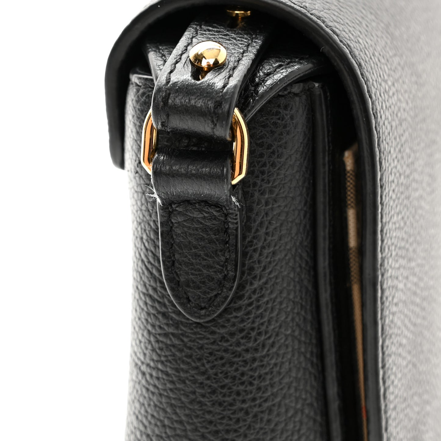 Grainy Calfskin Vintage Check Note Crossbody Bag Black