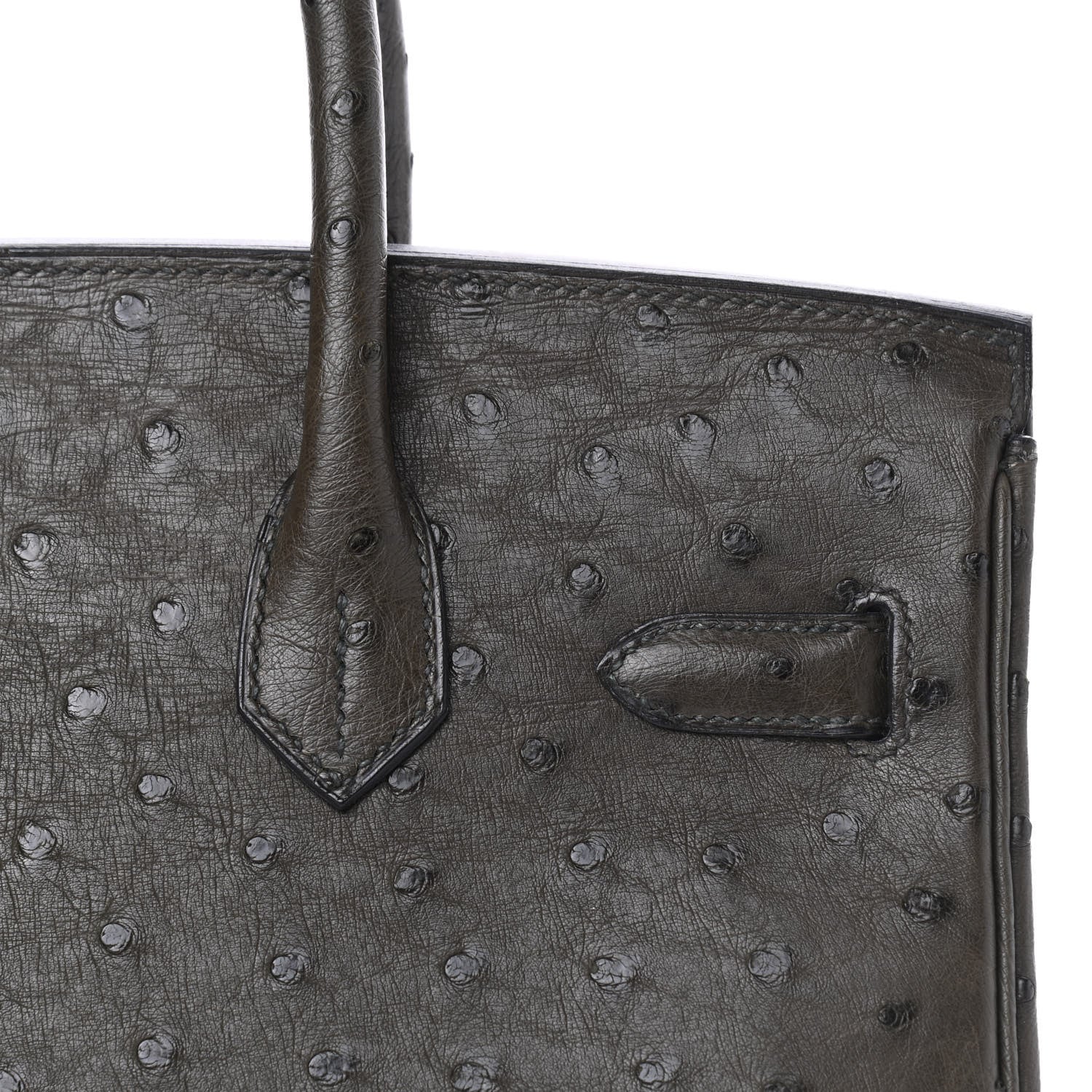 Hermes Ostrich Birkin 30 Vert Olive 7 of 32