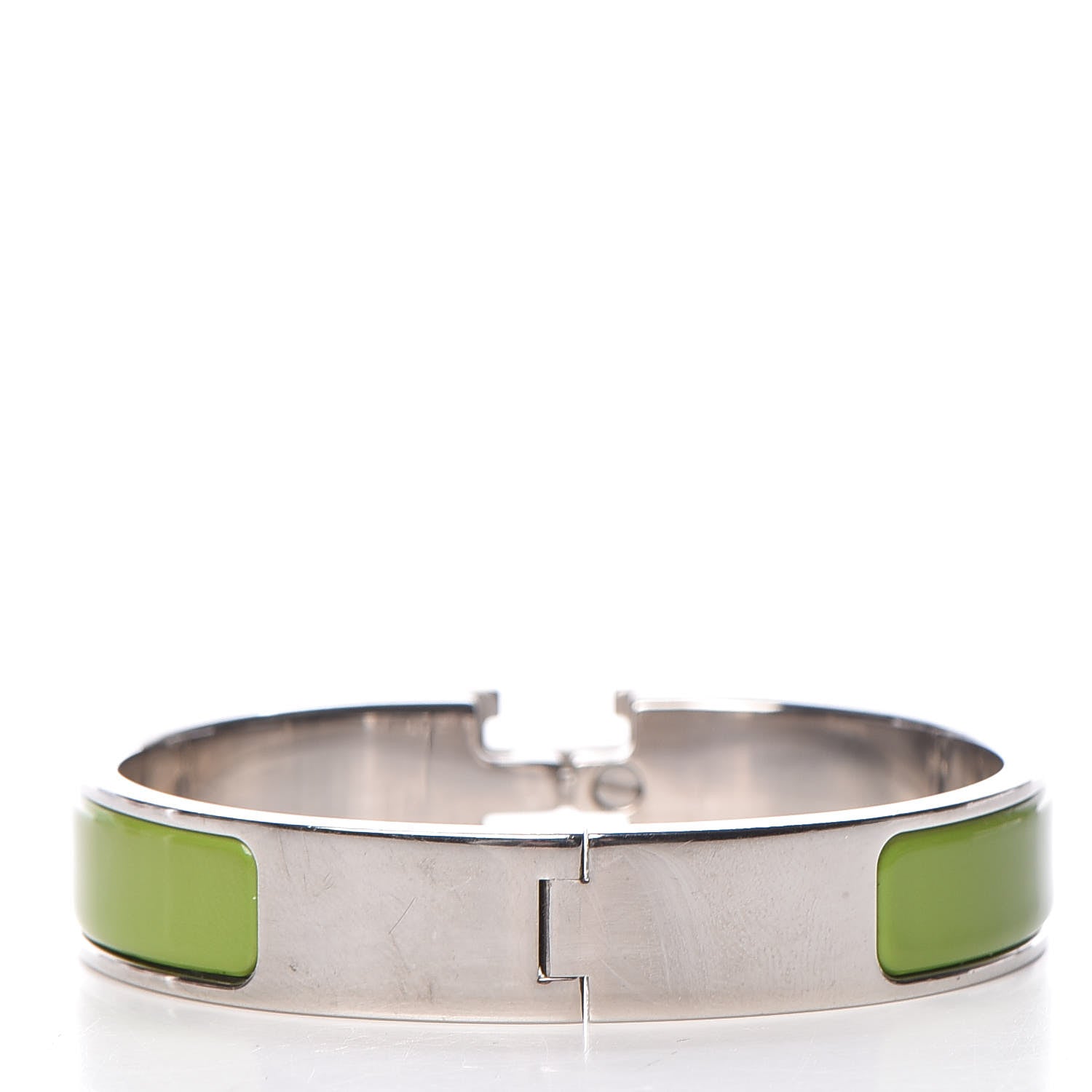 Hermes Enamel Narrow Clic Clac H Bracelet GM Vert Prairie 3 of 5
