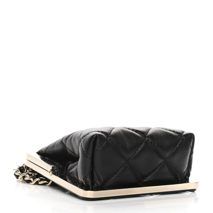 Chanel Lambskin Plexi Quilted CC Evening Clutch With Chain Black 4 of 11