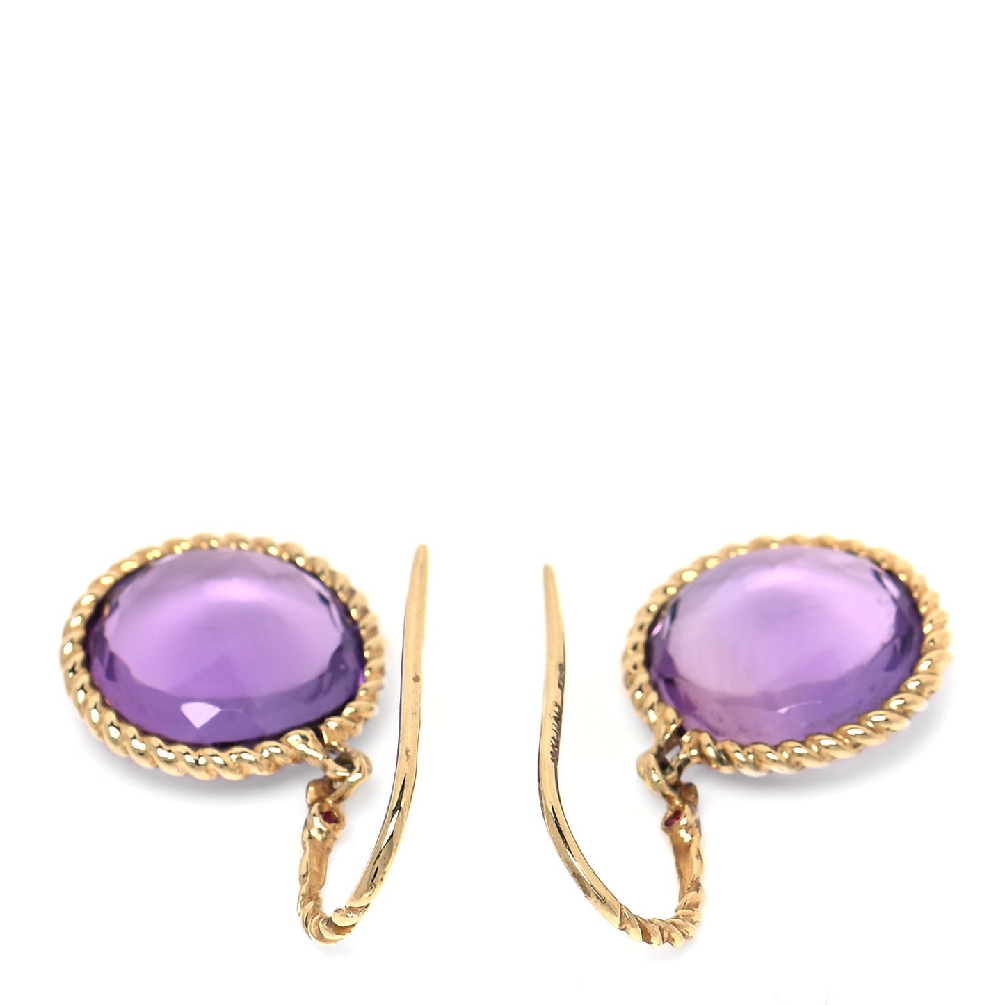 18K Yellow Gold Amethyst Ipanema Round Drop Earrings