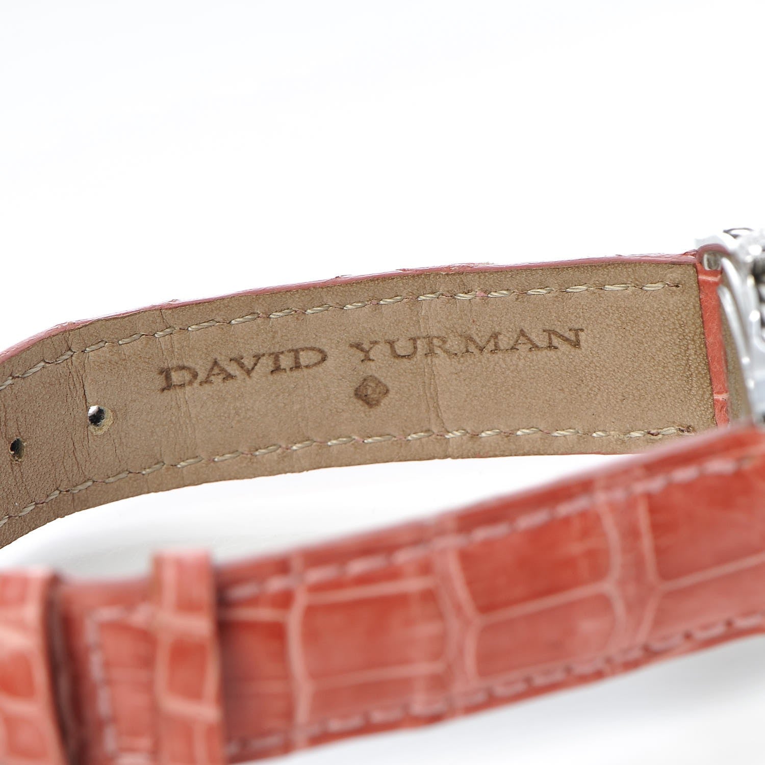 David Yurman Stainless Steel Alligator Diamond Black Mother of Pearl 25mm Thoroughbred Quartz Watch 7 of 9