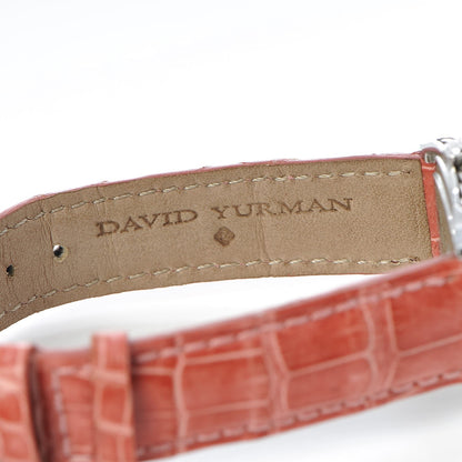 David Yurman Stainless Steel Alligator Diamond Black Mother of Pearl 25mm Thoroughbred Quartz Watch 7 of 9