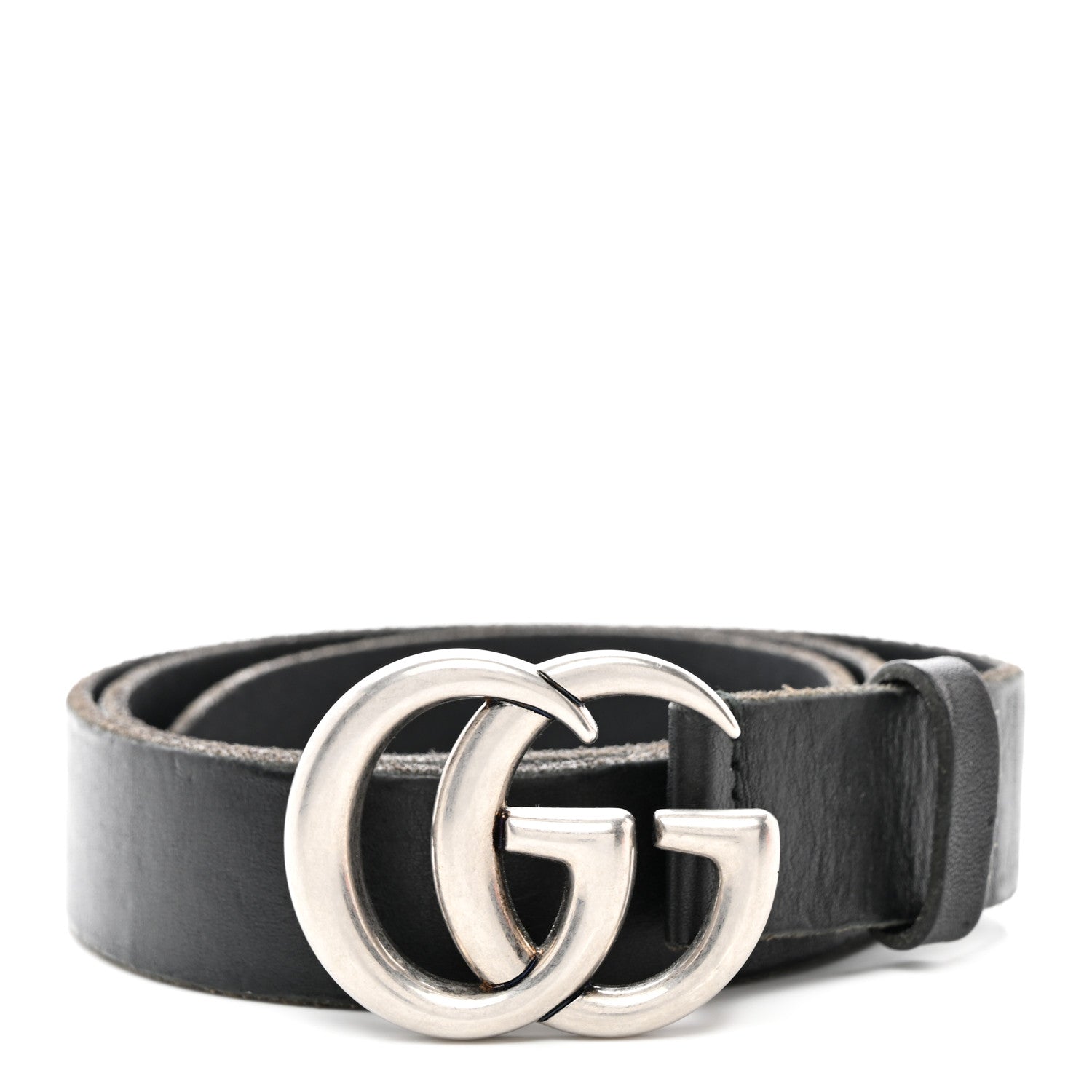 Gucci Faded Calfskin Double G 30mm Belt 80 32 Black 1 of 6