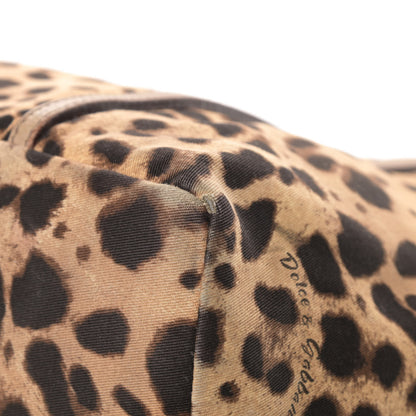 Dolce & Gabbana Canvas Leopard Print Calfskin Animalier Tote Beige 11 of 17