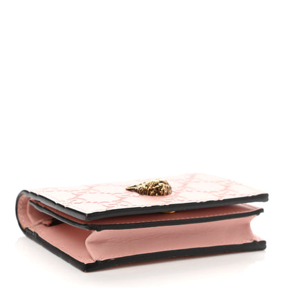 Gucci Guccissima Signature Crystal Cat Card Case Wallet Light Candy Pink 4 of 10