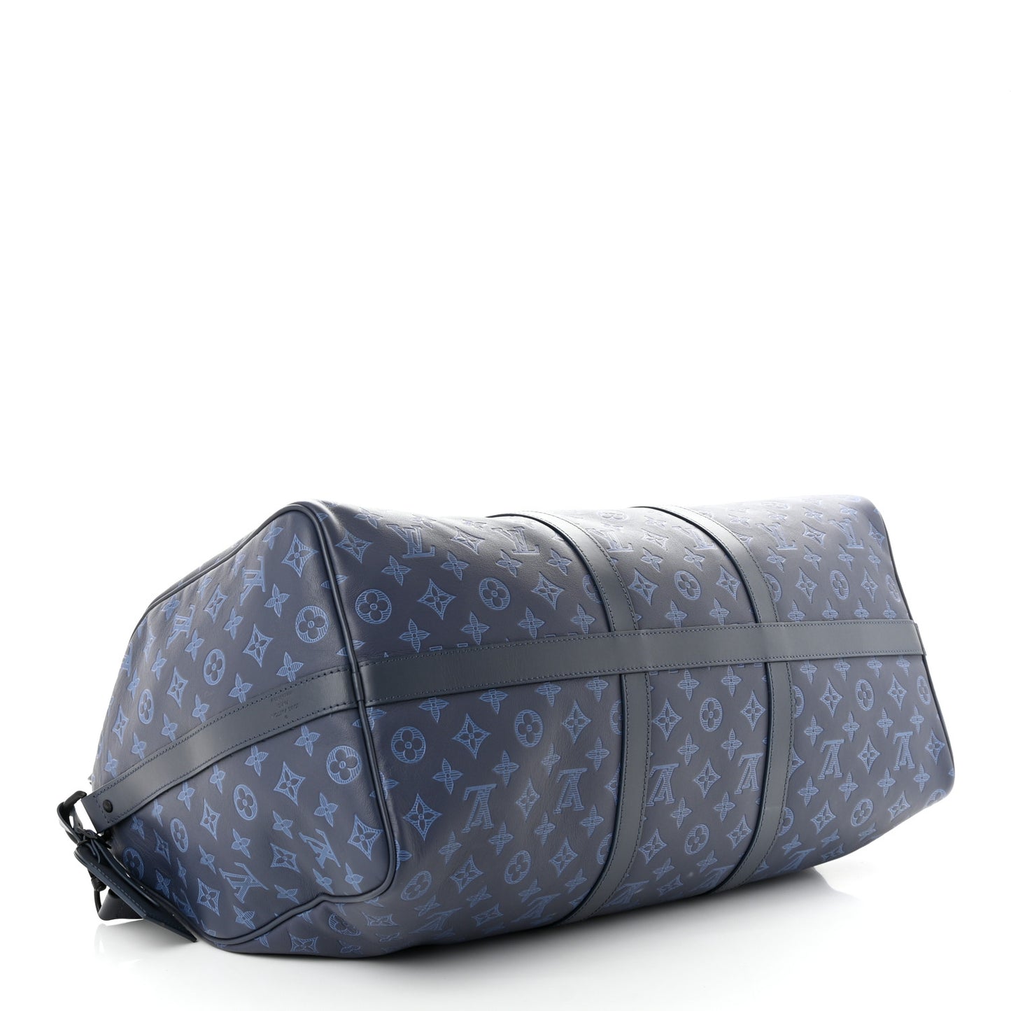 Calfskin Monogram Shadow Keepall Bandouliere 50 Navy