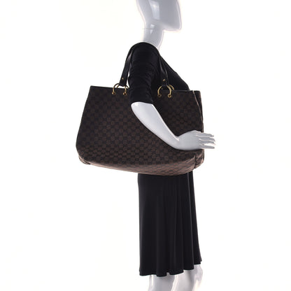 Gucci Monogram Denim Large Tote Brown 3 of 10