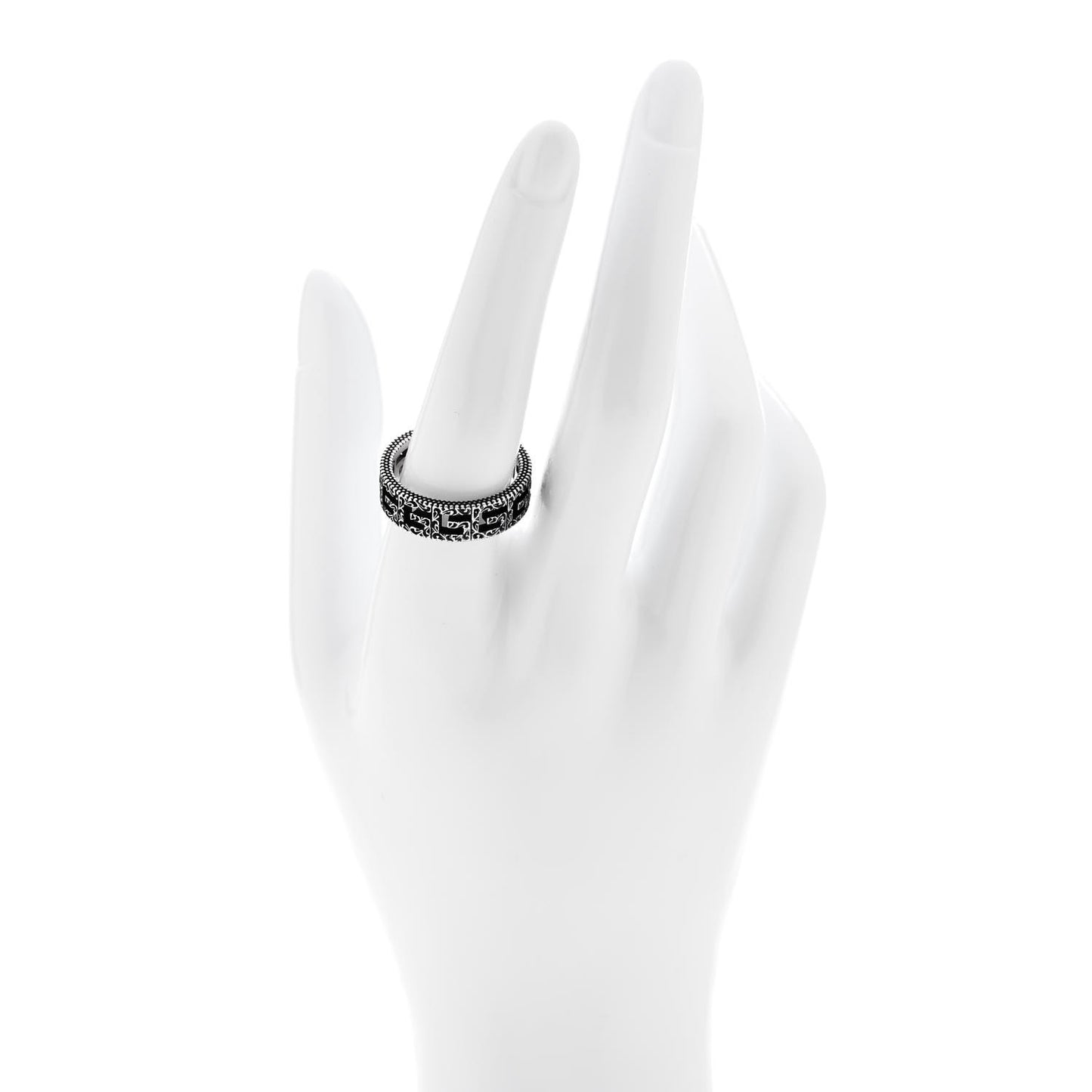 Sterling Silver Narrow Square G Band Ring 58 8.5