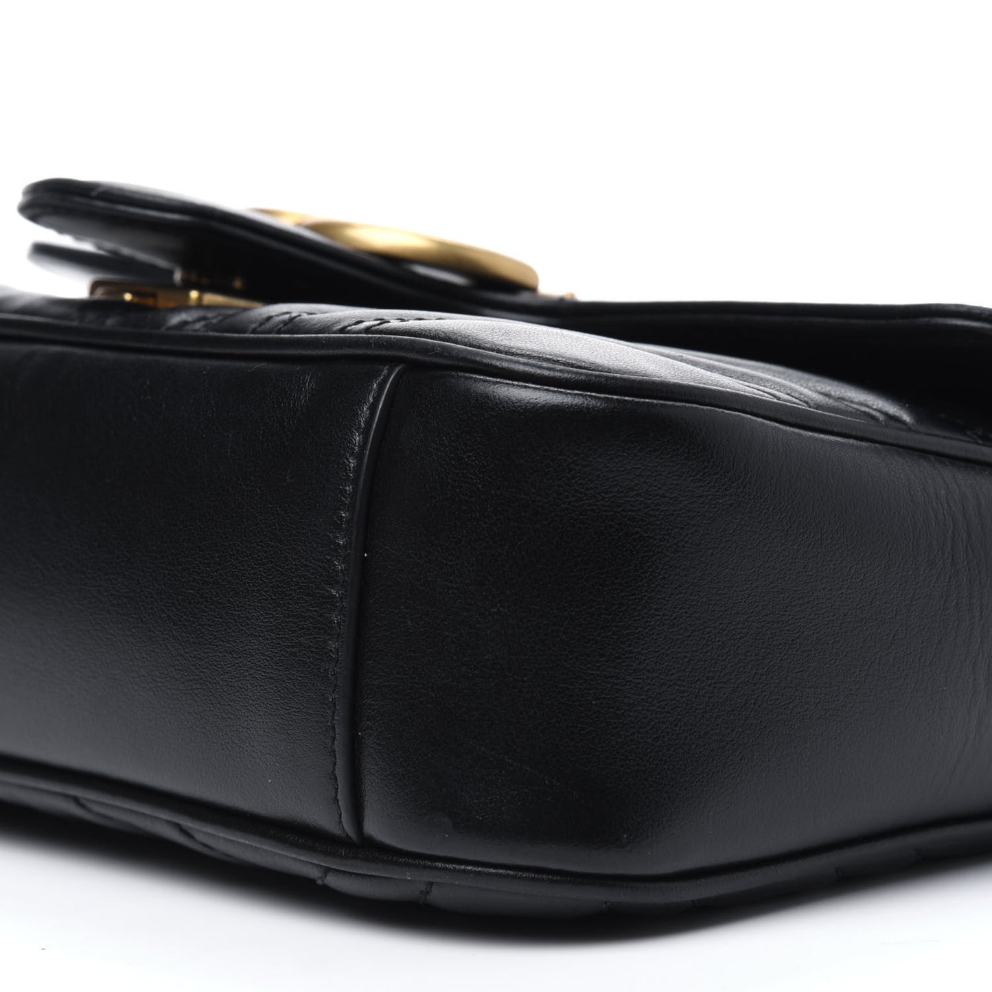 Calfskin Matelasse Mini GG Marmont Shoulder Bag Black