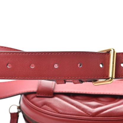 Gucci Calfskin Matelasse GG Marmont Belt Bag 75 30 Hibiscus Red 14 of 16