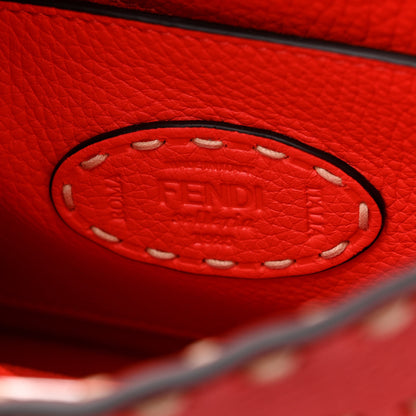Fendi Vitello Granato Camoscio Selleria Macro Stitchings Small Peekaboo I SEE U Satchel Tullipano 7 of 10
