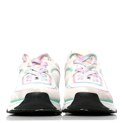 Chanel Wool Suede Calfskin CC Sneakers 38.5 Multicolor 2 of 4