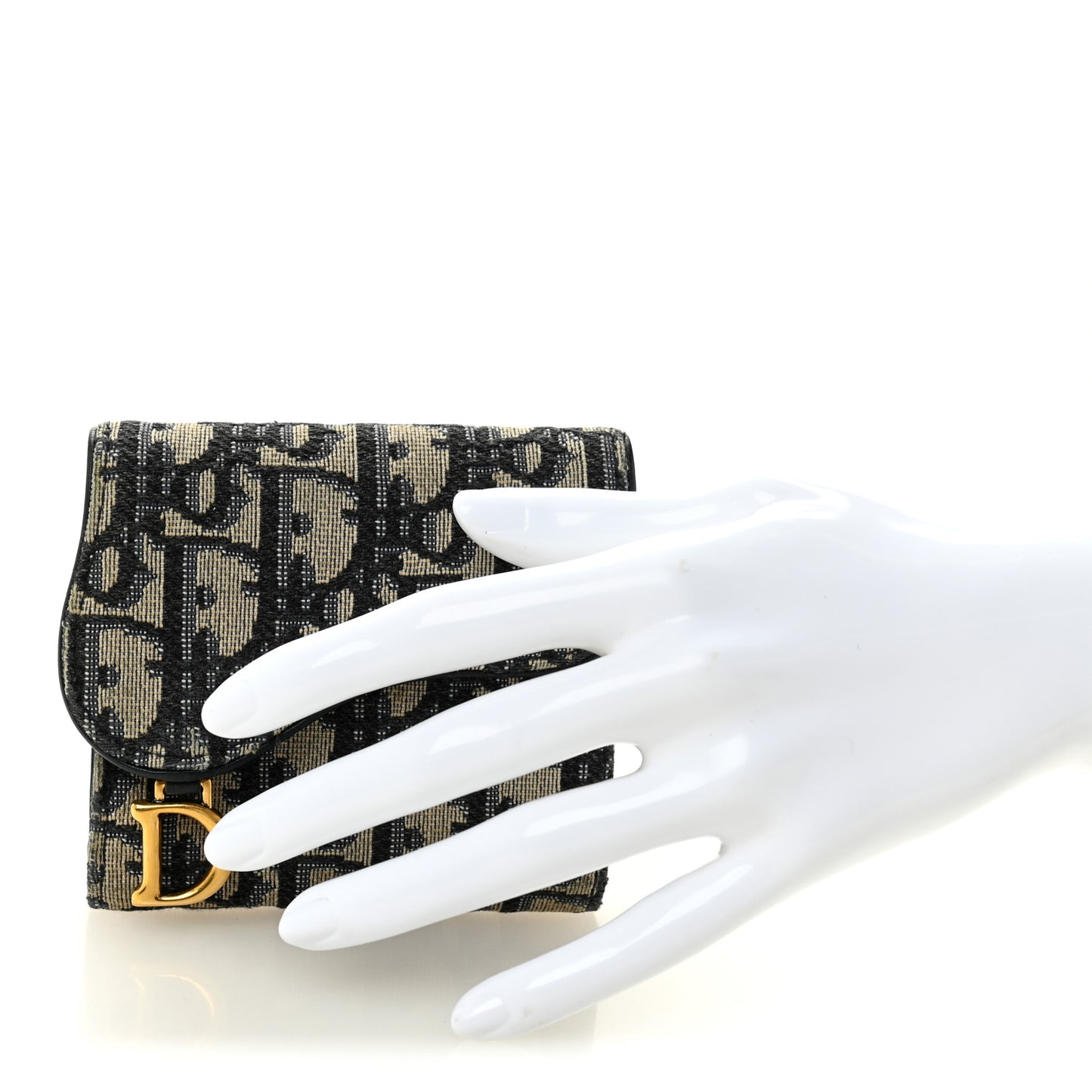 Oblique Saddle Lotus Wallet Blue