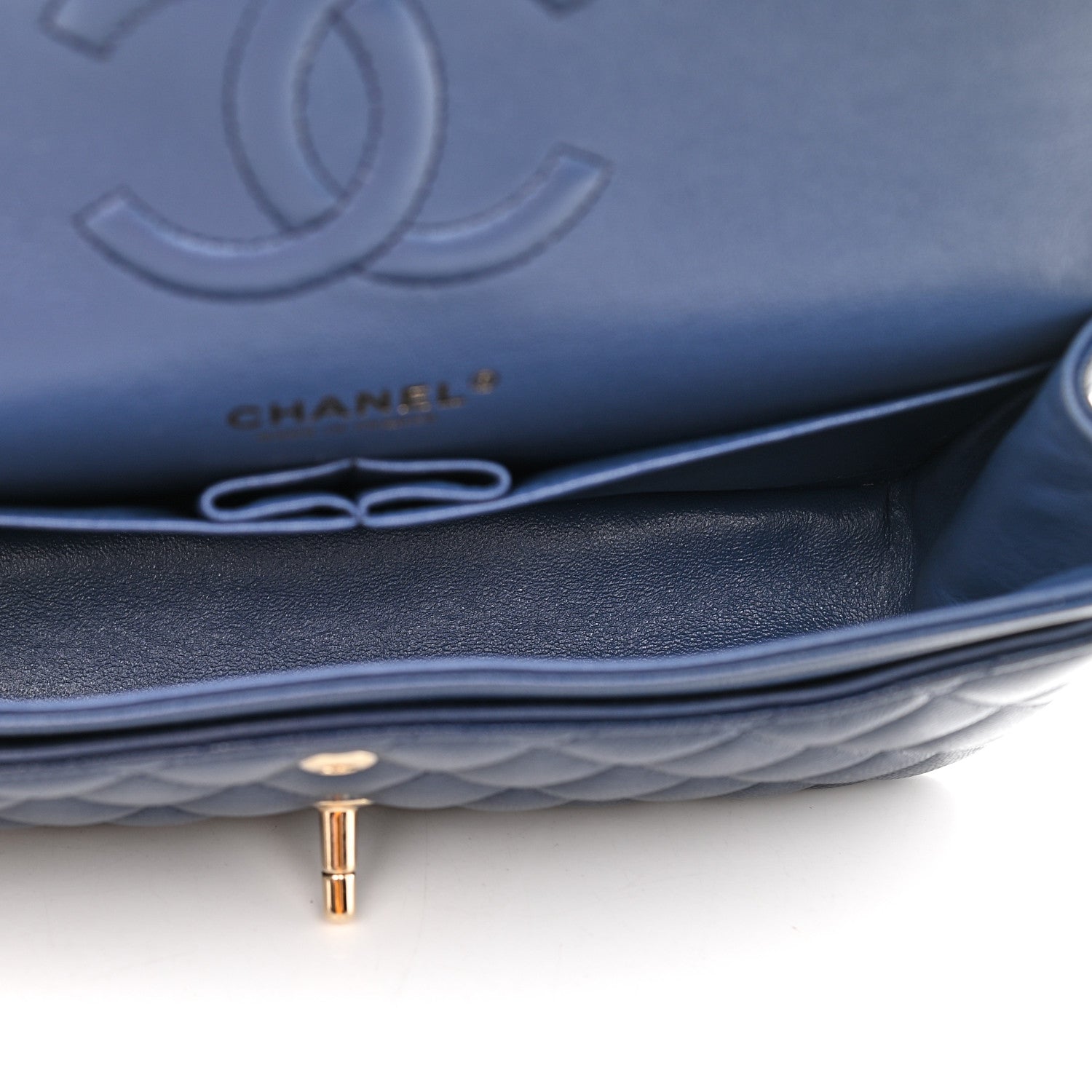 Chanel Caviar Quilted Medium Double Flap Navy 5 of 9
