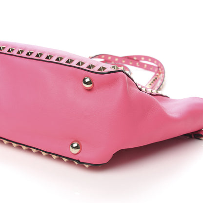 Valentino Garavani Vitello Small Rockstud Tote Fuxia Fluo 8 of 9