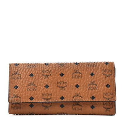 MCM Visetos Continental Flap Wallet Cognac Red 1 of 6